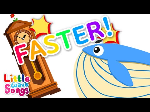 Faster!💦 Hickory Dickory Dock with Whale + More Nursery Rhymes  | Little Wave Songs   Baby Coco