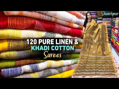 Authentic Bengal Pure Linen/ Khadi Cotton/ Mercerised Cotton/Kantha Stitch /Mal Cotton Saree Weaver