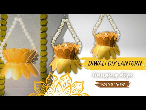 Waste spoon se banaye 2 kamal ke DIY ! Hanging Diya ! Easy Diwali decoration Lantern idea !