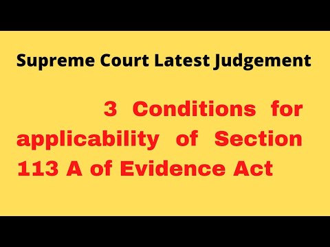 3 Conditions for Section 113 A of Indian Evidence Act/Supreme Court/Latest Judgement/ Section 306