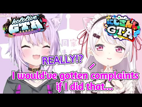 Okayu and Shiina Discuss the Differences Between HoloGTA and Nijisanji GTA Events [Hololive]