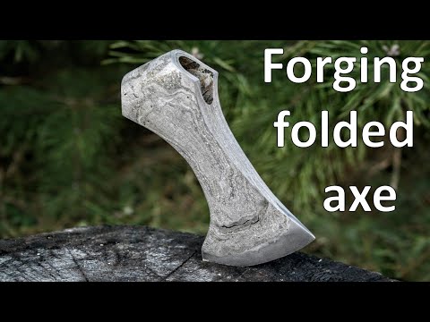 Wrought iron folded axe forging.