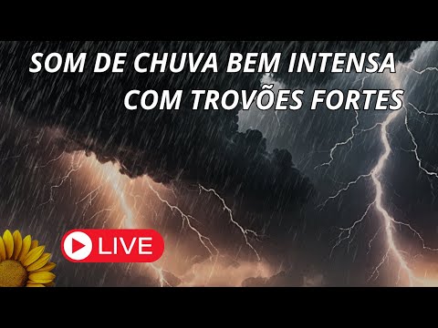 🔴SOM de CHUVA Bem INTENSA Com TROVÕES FORTES para DORMIR, Curtir a NATUREZA e para RELAXAR🌧