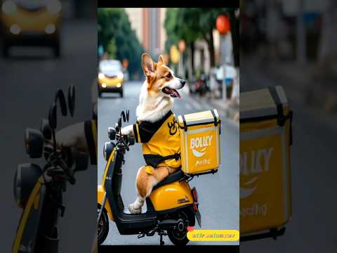 送外卖父子兵|柯基犬送外卖|小狗送外卖|小狗搞笑视频Dogs sent fast food with his son #shortvideo #funny #funnypet #funnydog