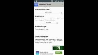 BIOS Beep Code App for Android