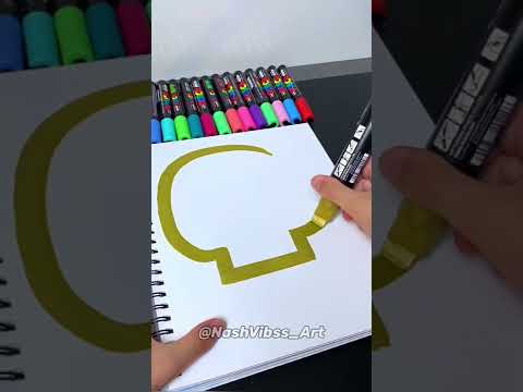 Drawing, But The Gold Marker is HUGE! Very Satisfying! (#Shorts)