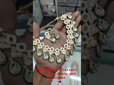 Ad + kundan Necklace/latest bridal necklace/Rajwadi/High brass/antique/golden jewelleries available