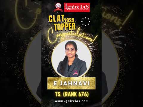 Congratulations to CLAT 2024 Topper Jahanavi 🥳 | CLAT 2024 | #clat #clat2024 #shorts#igniteias