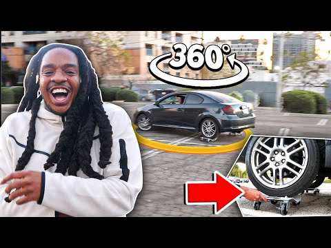 Doing 360 Donuts With My Car On Skates!