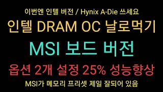 이번에는 인텔 메모리 오버클럭을 날로먹어보자 / MSI 버전