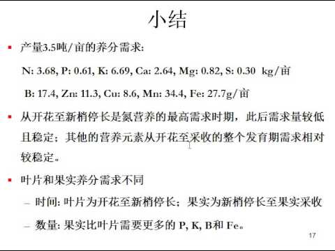 第7讲 苹果矮化栽培树体的营养和水分管理技术（程来亮）