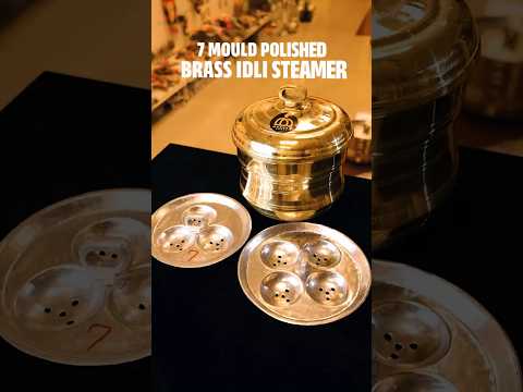 Traditional Brass Idli Steamer | 7 Mould Polished | Buy Online @ Mannar Craft