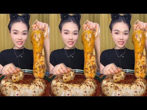 spicy sausage , eating show,mukbang,delicious food,asmr