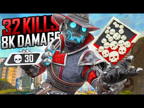 INSANE Bloodhound 32 KILLS and 8,100 Damage Apex Legends Gameplay