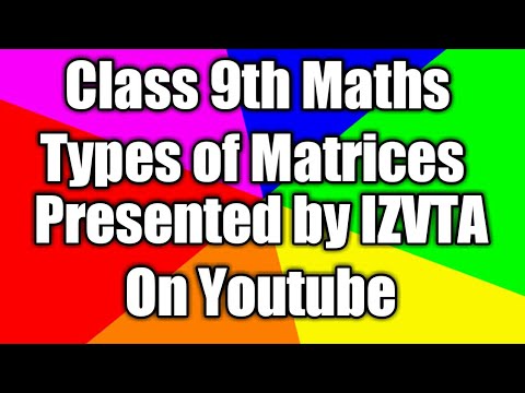 Claas 9th Maths Types of Matrices