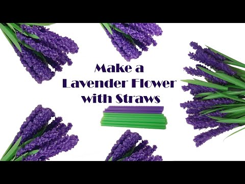 DIY How to Make a Lavender Flower with Straws l l  Drinking Straw Craft Ideas