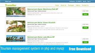 Complete Online Tourism Management System using PHP/MySQL with Source Code