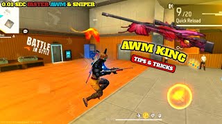 SECRET (SNIPER TRICKS & SETTINGS ⚙️) Single + Double AWM Tricke || Free Fire Sniper Pro tricks 2024