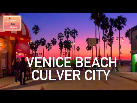 California Dreaming Epic Sunset Drive Venice Beach Culver City Los Angeles | Relaxing | HDR 60fps