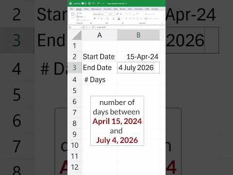 Number of Days between Dates in Excel or Google Sheets #excel #finance