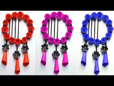 Beautiful and Unique Wall Hanging | Hanging Flower  making with paper | Easy Paper Flower.