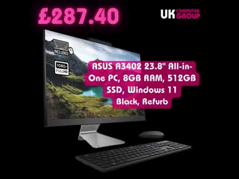 ASUS A3402 23.8" All-in-One PC, 8GB RAM, 512GB SSD, Windows 11 Black, Refurb £287.40 👇🔥🔥