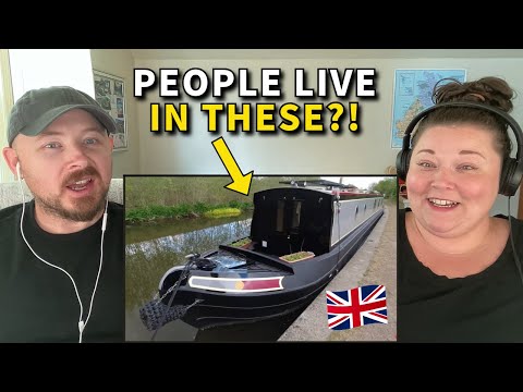 Americans React: Tour of a British Narrowboat | This is AWESOME!