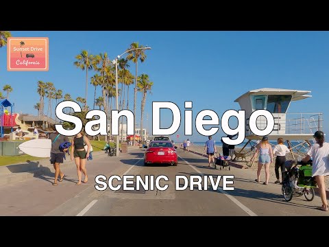 Driving San Diego California 4K Oceanside to La Jolla Sunset Ending