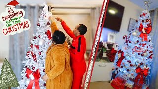 DECORATING THE CHRISTMAS TREE | RED and WHITE CHRISTMAS DECOR