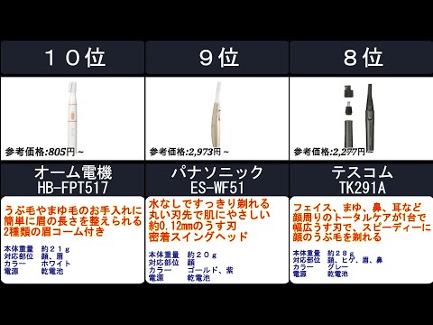 2023年【ムダ毛・産毛を処理し、肌に透明感を】フェイスシェーバー 人気ランキングTOP10