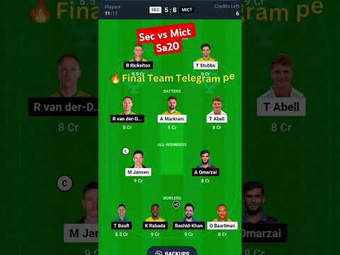 sec vs mict dream11 prediction team #secvsmict #secvsmictdream11prediction #secvsmictdream11team