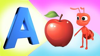 @abcphonicsong  @OnlinekidsClasses  A for Apple - Learn ABC Phonics Song & Nursery Rhymes