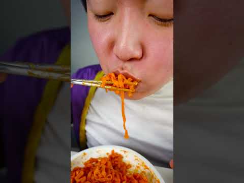 ASMR MUKBANG | Carbo Fire Noodles, Kielbasa Sausage, Corn Cheese Funny Mukbang #shorts