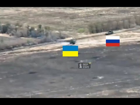 Ukrainian T-64 Destroys BTR-82 at Close Range and Ukrainian RPG Destroys Turtle Tank