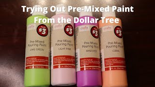 Review - Trying Out Pre-Mixed Pouring Paint I Found at the Dollar Tree!