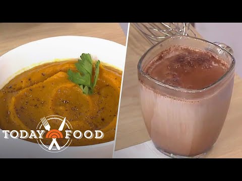 Soup and hot chocolate with a healthy twist perfect for cold weather