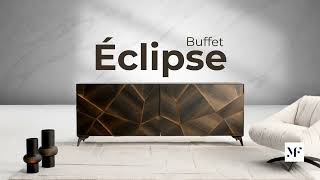 Buffet 2 portes coplanaires en Eucalyptus fumé mat | ECLIPSE