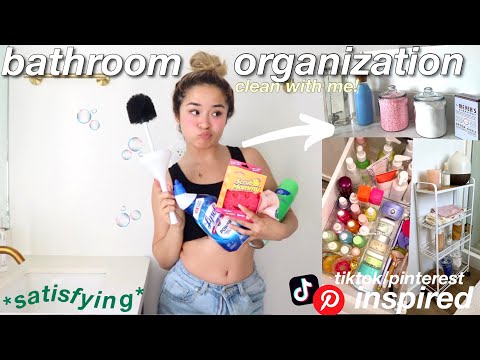 EXTREME BATHROOM ORGANIZATION + CLEANING🫧 *watch this for motivation*