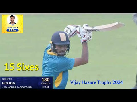 CSK Deepak Hooda batting in Vijay hazare trophy 2024