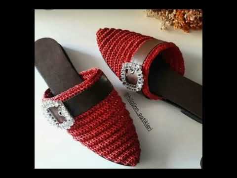 Beautiful crochet/crosia shoes design #crochetlove #crochetshoes #crosiadesign #crocheting