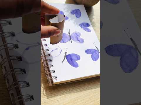 Drawing butterfly with tissue roll #shorts #shortvideo #viralvideo