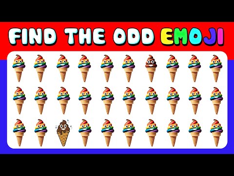 185 puzzles for GENIUS | Find the ODD One Out 💩🍦 Emoji Quiz | Easy, Medium, Hard, Impossible