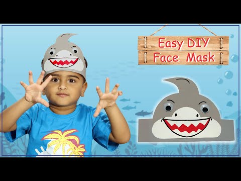 Easy DIY face mask for kids - Paper Mask - shark - best out of waste - fun toys