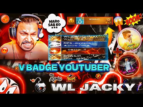 EPIC Comeback🤯Against V Badge Youtuber & WL JACKY 🎯 !! #freefire