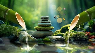 Relaxing Music Relieves Stress, Anxiety and Depression - Bamboo Water Fountain + Healing Piano Music