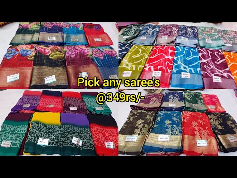 chickpet wholesale fancy saree's pick any@349rs festival special offer|single saree courier availabl