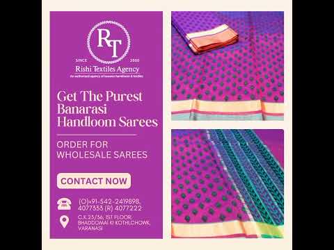 Tilfi's collection of the finest pure and handwoven Banarasi sarees. Each 🔱#RishiTextilesAgency