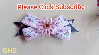 Ribbon bow hair clip #2 #DIYHairBow #hairclip #ribbon #diy