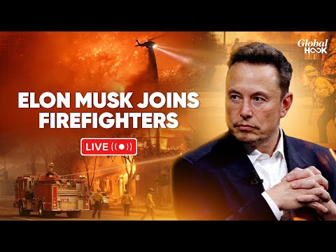 California Wildfires Live: Elon Musk Meets Palisades Fire Command | Starlink Tech To Tackle Fires