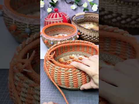 Pumpkin Basket Craft with Jute Rope and Plate 12 #diy #diyropebasket #handmade